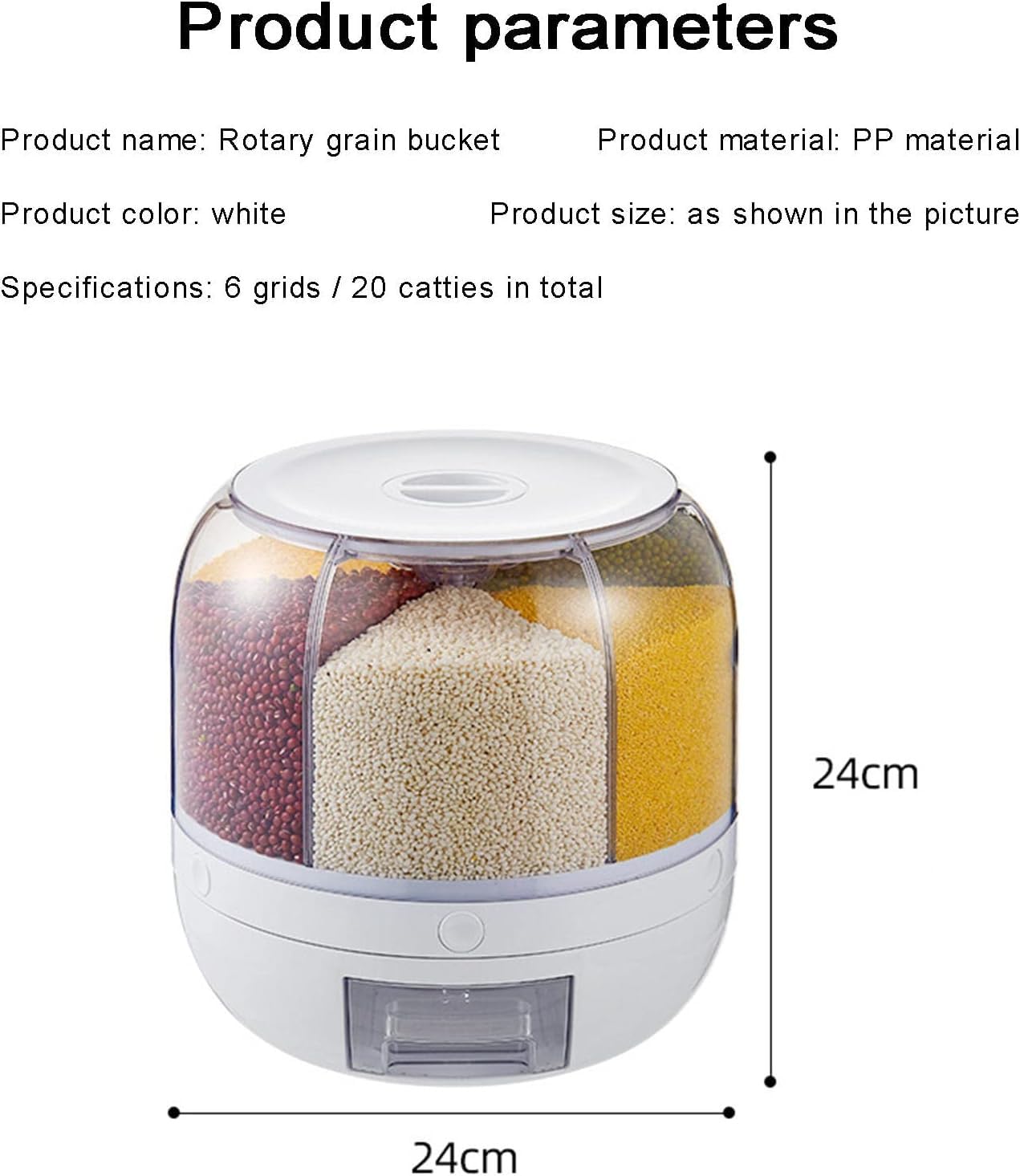 Cooklet Dispenso™ – 360° Smart Grain Dispenser | Airtight Storage for Rice, Dal & Pulses