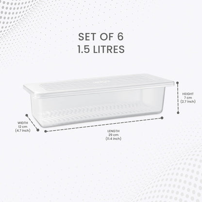 Cooklet FreshLock™ – 1200ml Fridge Storage Containers (Set of 6) | Airtight & Stackable
