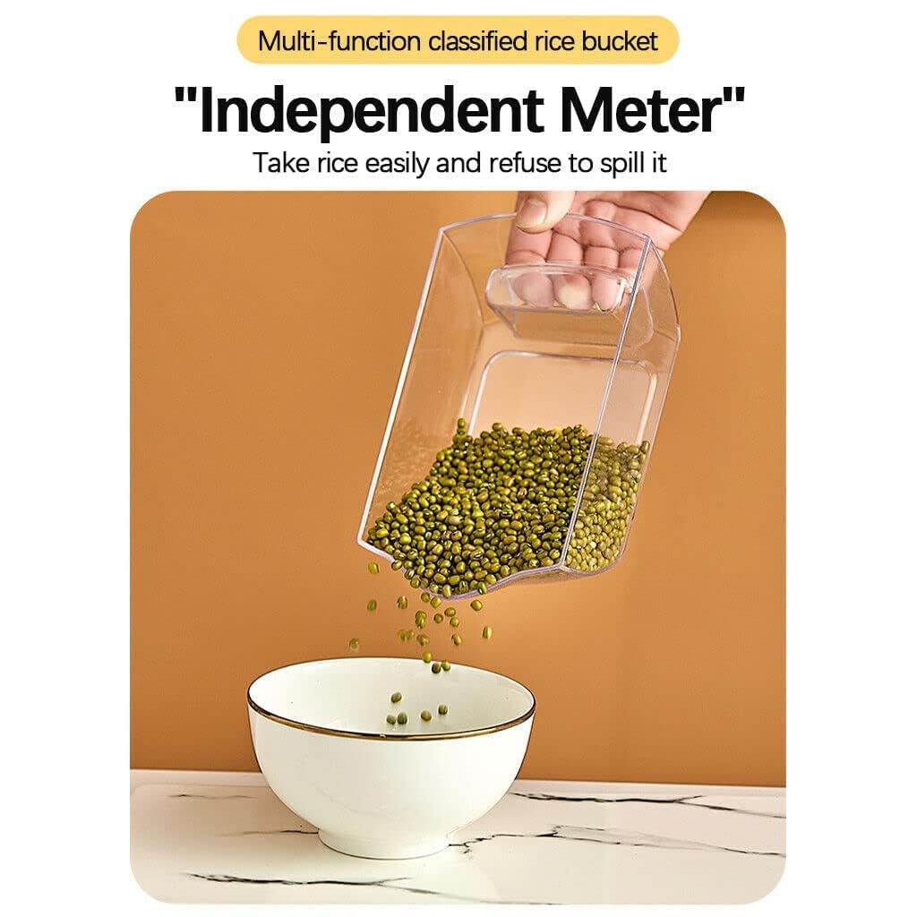 Cooklet Dispenso™ – 360° Smart Grain Dispenser | Airtight Storage for Rice, Dal & Pulses