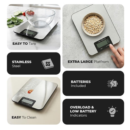 Cooklet WeighPro™ – Digital Kitchen Weighing Scale | High Precision & Stainless Steel
