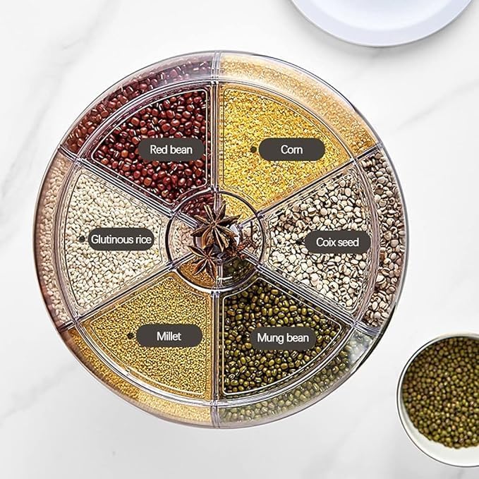 Cooklet Dispenso™ – 360° Smart Grain Dispenser | Airtight Storage for Rice, Dal & Pulses