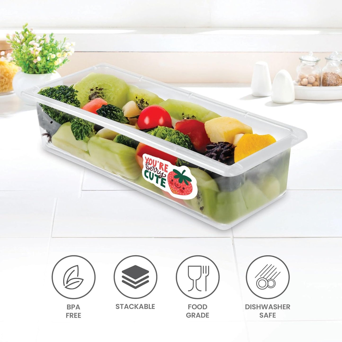 Cooklet FreshLock™ – 1200ml Fridge Storage Containers (Set of 6) | Airtight & Stackable